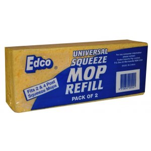 Edco Sponge Squeeze Mop Refills 2 Pack