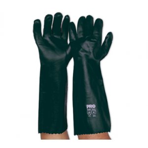 Pvc Long Lined Gloves Dk Green Pair 45cm