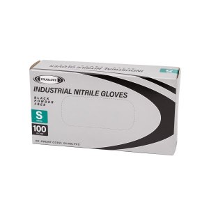Nitrile Disposable Gloves Black Sml Pkt100               