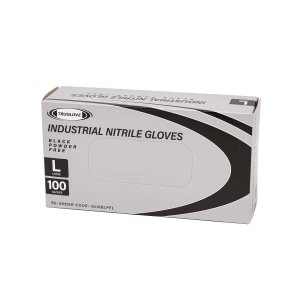 Nitrile Disposable Gloves Black Lge Pkt100