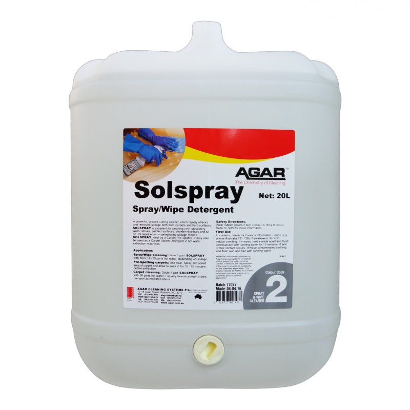 Agar Solspray Spray & Wipe 20ltr, CHDESS20